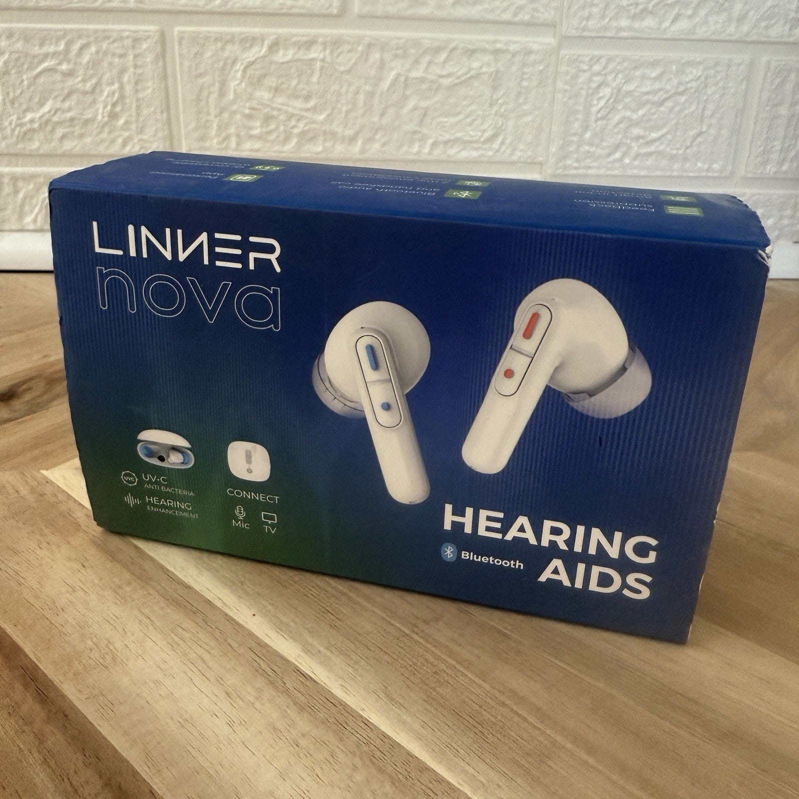 LINNER Nova Hearing Aids  Amplifier Bluetooth Rechargeable NEW OPEN BOX