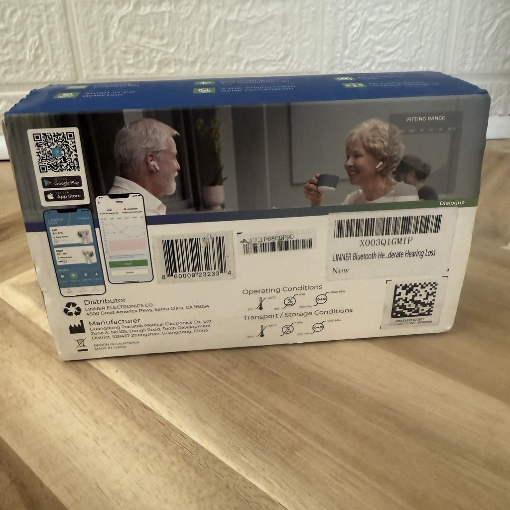 LINNER Nova Hearing Aids  Amplifier Bluetooth Rechargeable NEW OPEN BOX